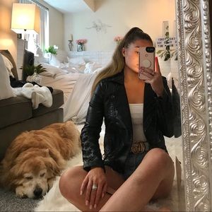 BLANK NYC LEATHER LACE UP JACKET SZ: XS